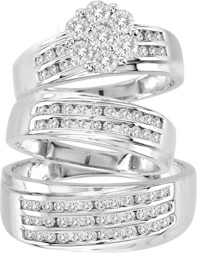 14K 1.60CT Diamond TRIO SET