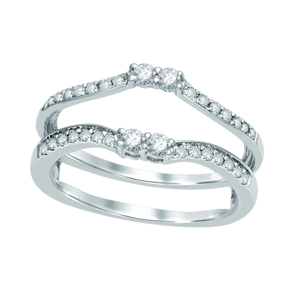 14k White Gold Lab Diamond Ring Guard Enhancer