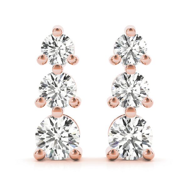 Three Stone Diamond Earring