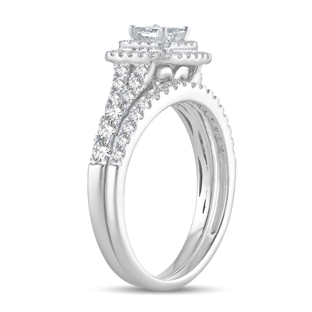 Brilliant 14k White Gold 1CT Lab Diamond Engagement Ring