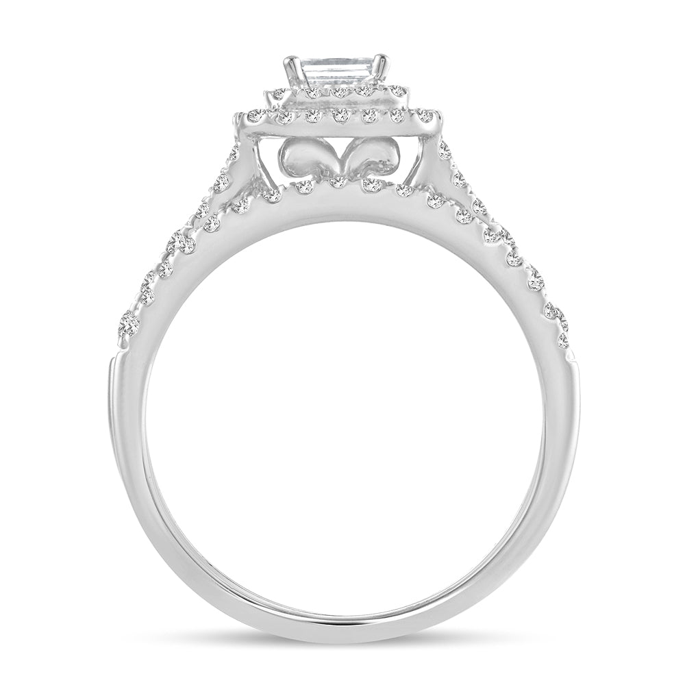 Brilliant 14k White Gold 1CT Lab Diamond Engagement Ring