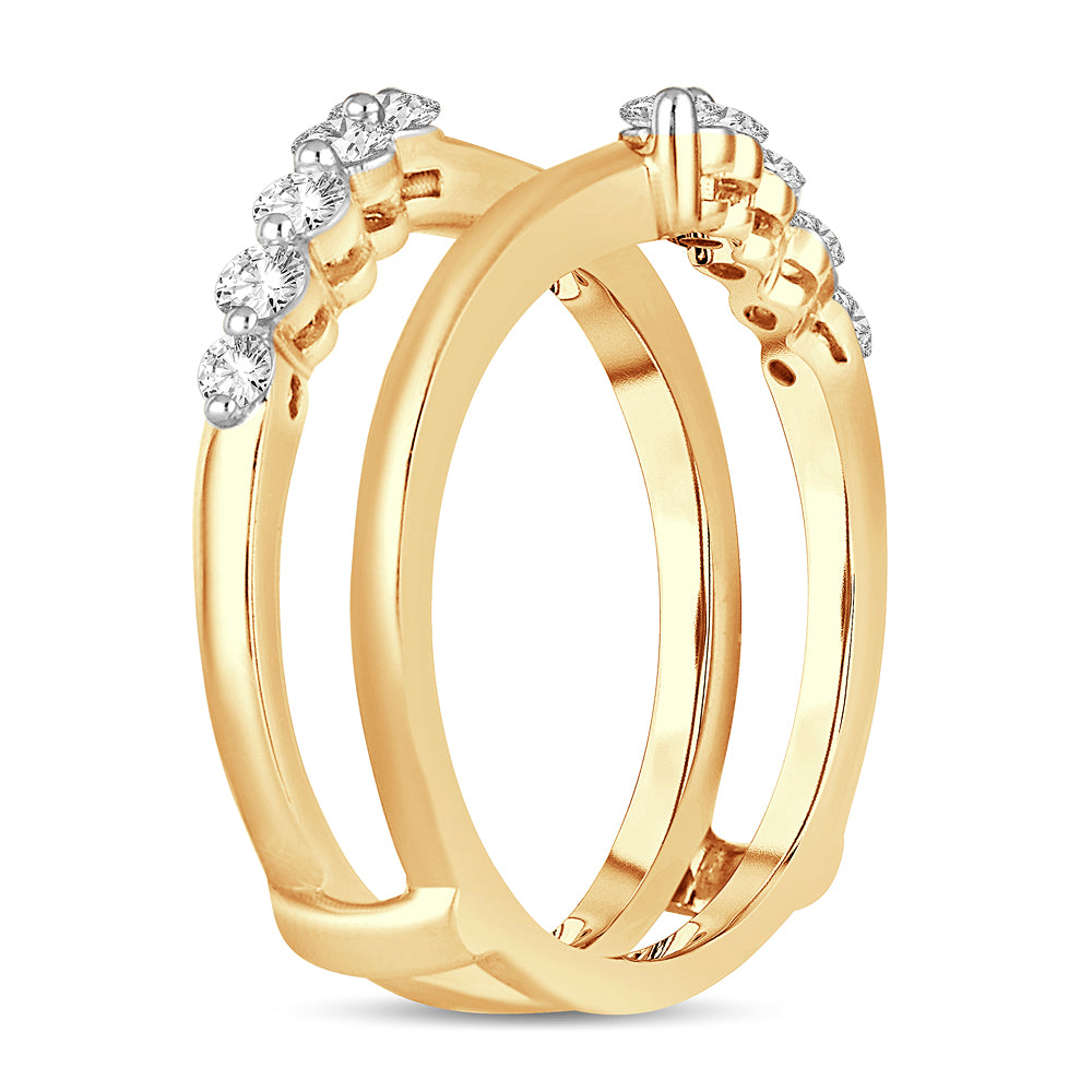 14k White Gold 0.50CT Lab Diamond Ring Guard Enhancer