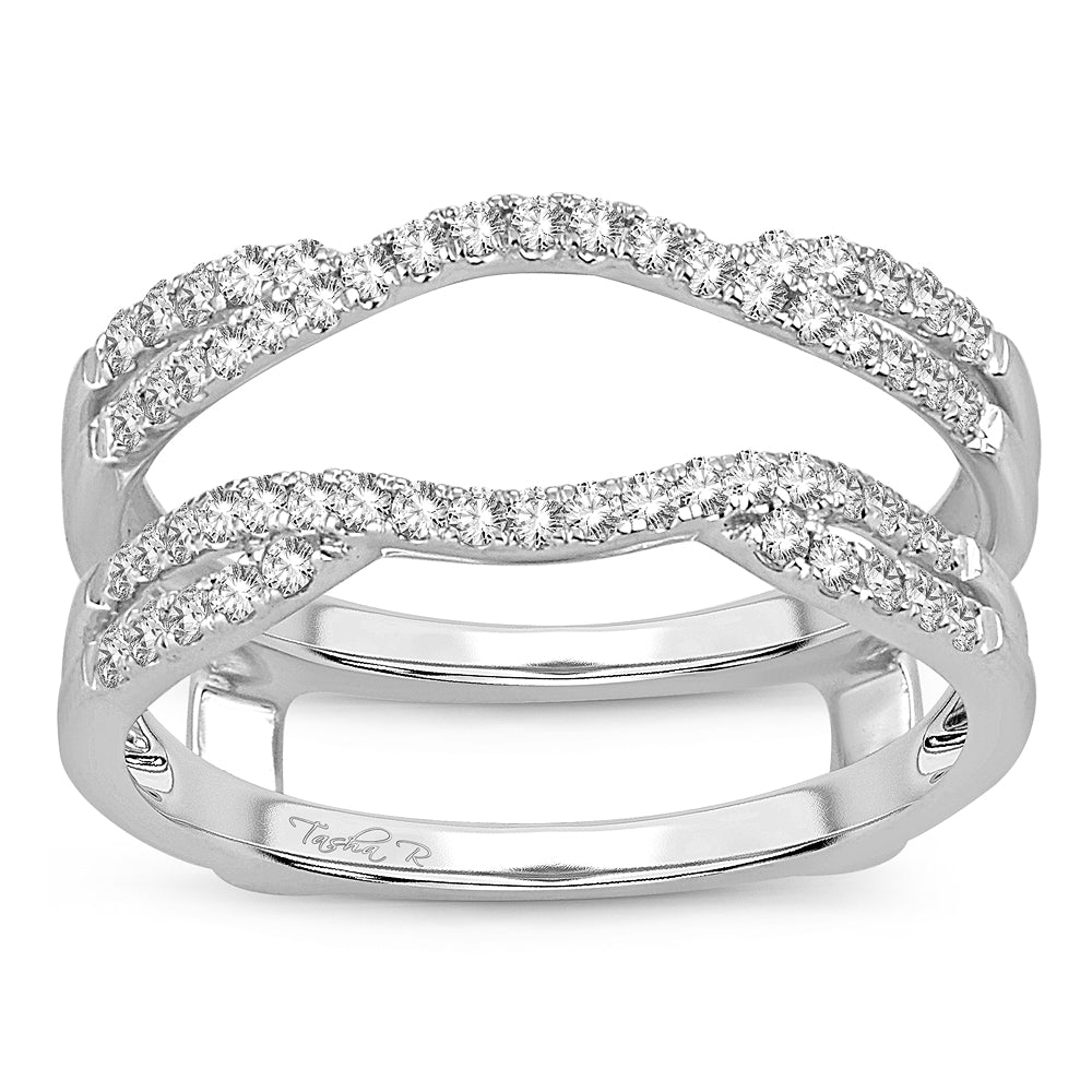 14k White Gold Lab Diamond Ring Guard Enhancer