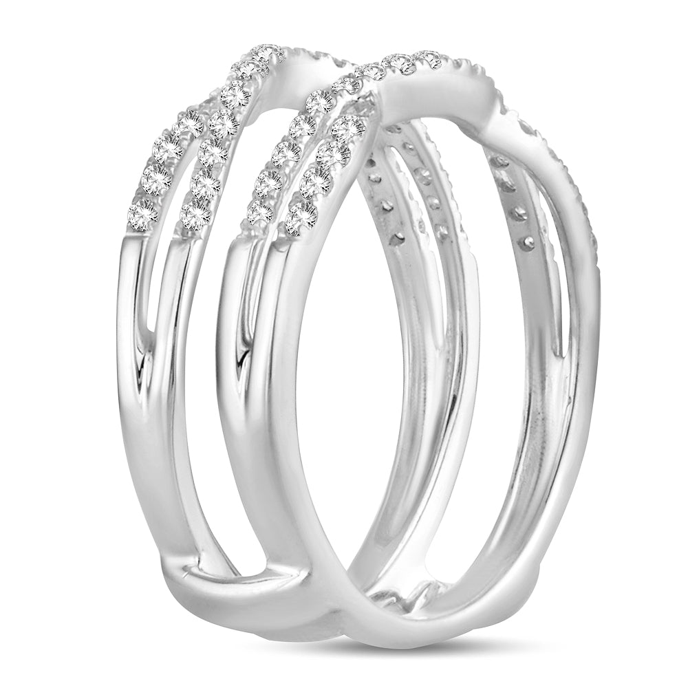 14k White Gold Lab Diamond Ring Guard Enhancer