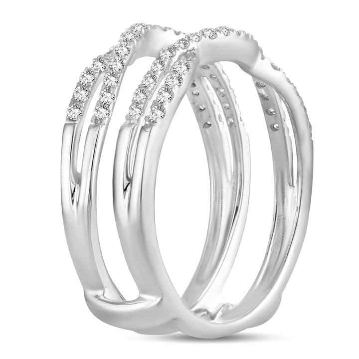 14k White Gold Lab Diamond Ring Guard Enhancer