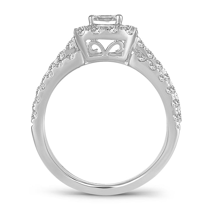 14k White Gold Lab-Grown 1.42CT Diamond Bridal Ring