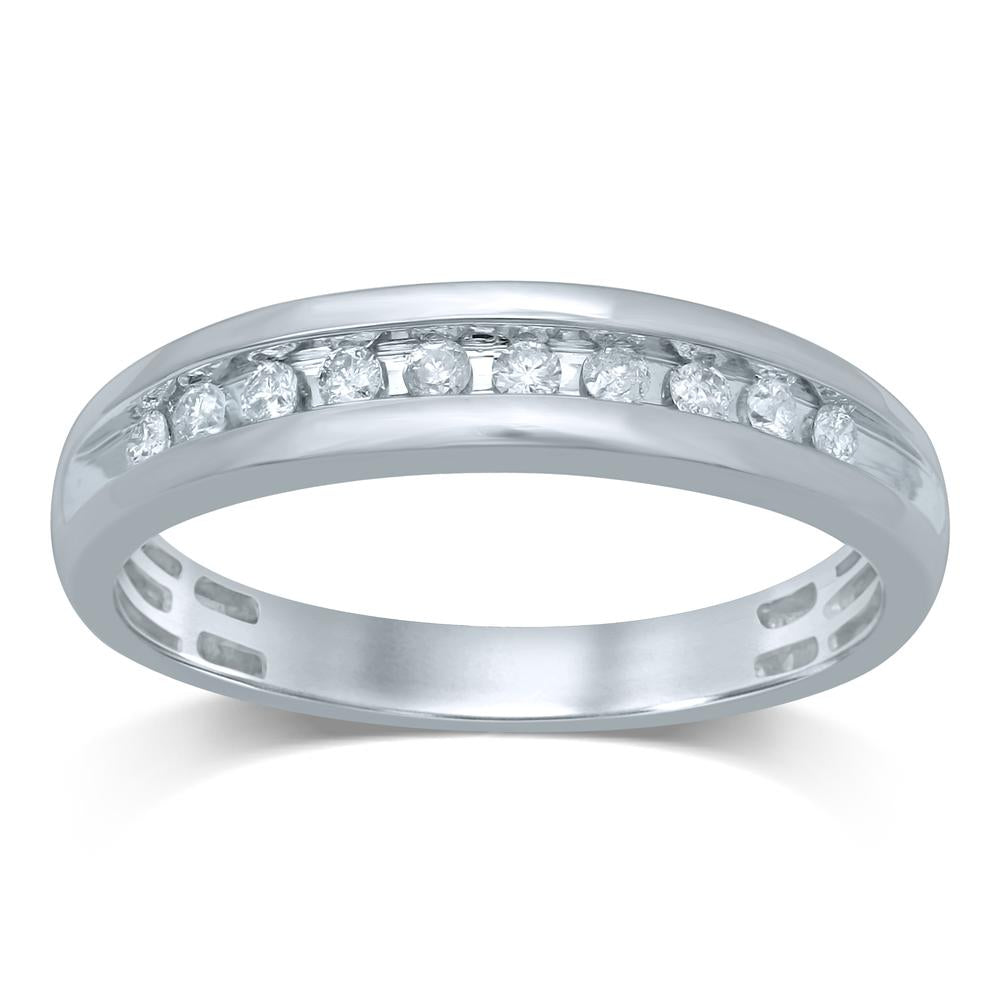 10k White Gold Lab Diamond Mens Statement Ring