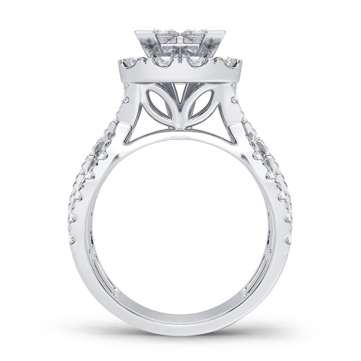 Sparkling 2.65CT Lab Diamond White Gold Bridal Ring