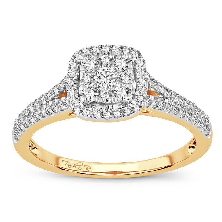 Timeless 14k Yellow Gold Lab Diamond Engagement Ring 0.50ct
