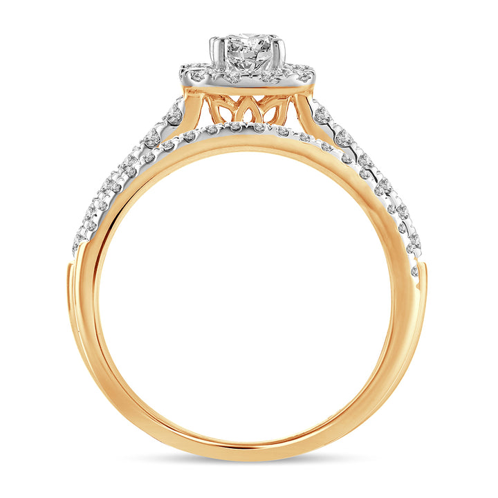 14K Yellow Gold 1CT Lab Diamond Womens Engagement Ring