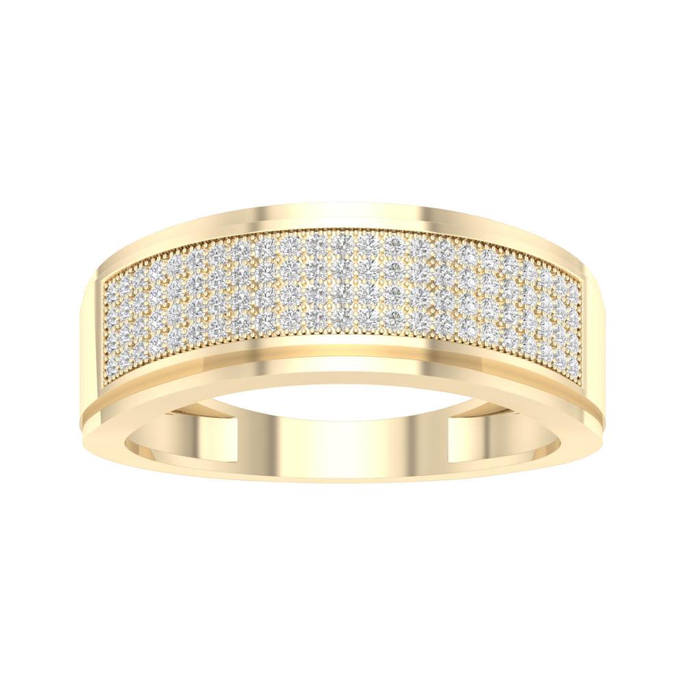 10K Yellow Gold Mens Lab Diamond Wedding Band Ring