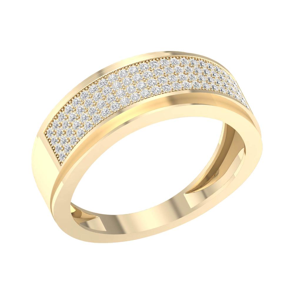 10K Yellow Gold Mens Lab Diamond Wedding Band Ring