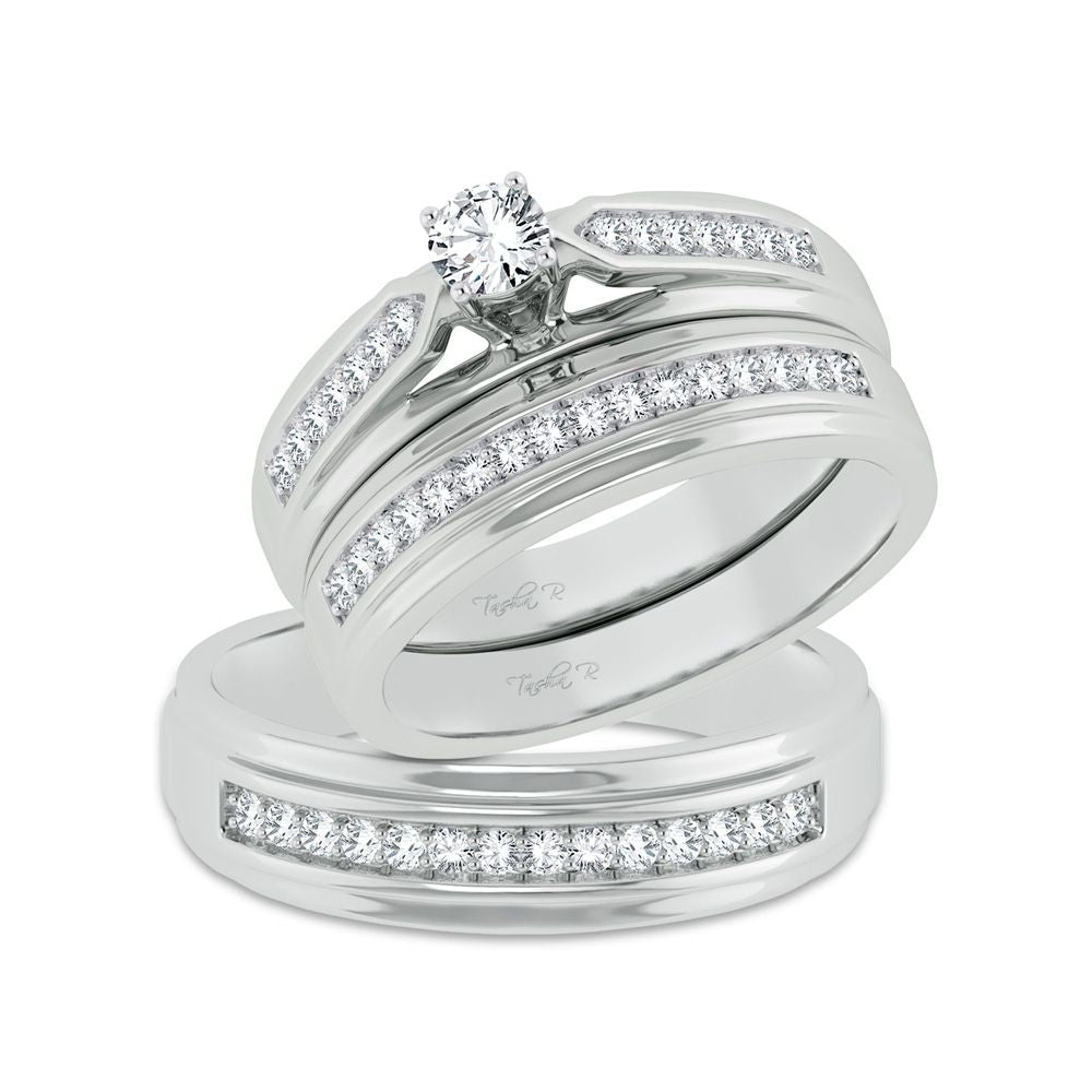 Sparkling Lab Diamond Trio Set in 14k White Gold