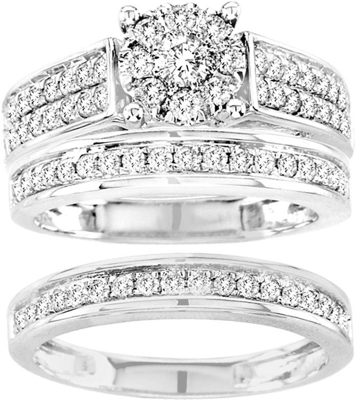 14K 1.35CT Diamond TRIO SET