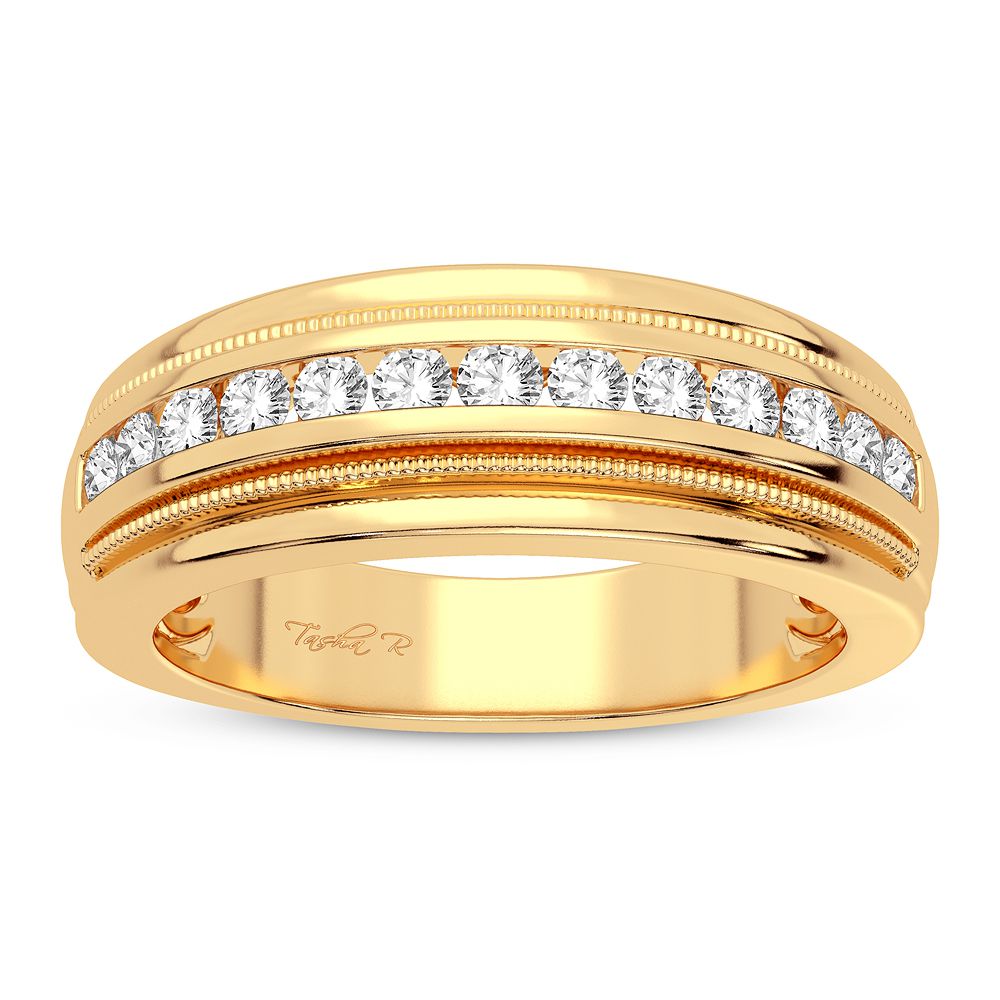 10K Yellow Gold Mens Lab Diamond Wedding Band Ring