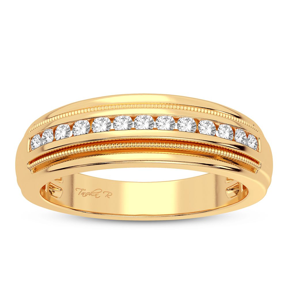 14K Yellow Gold Lab Diamond Mens Wedding Band 0.50CT