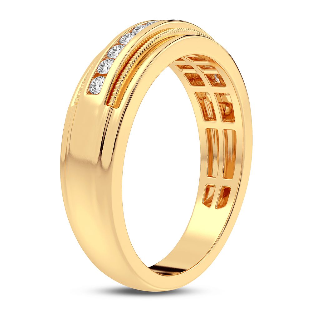 14K Yellow Gold Lab Diamond Mens Wedding Band 0.50CT