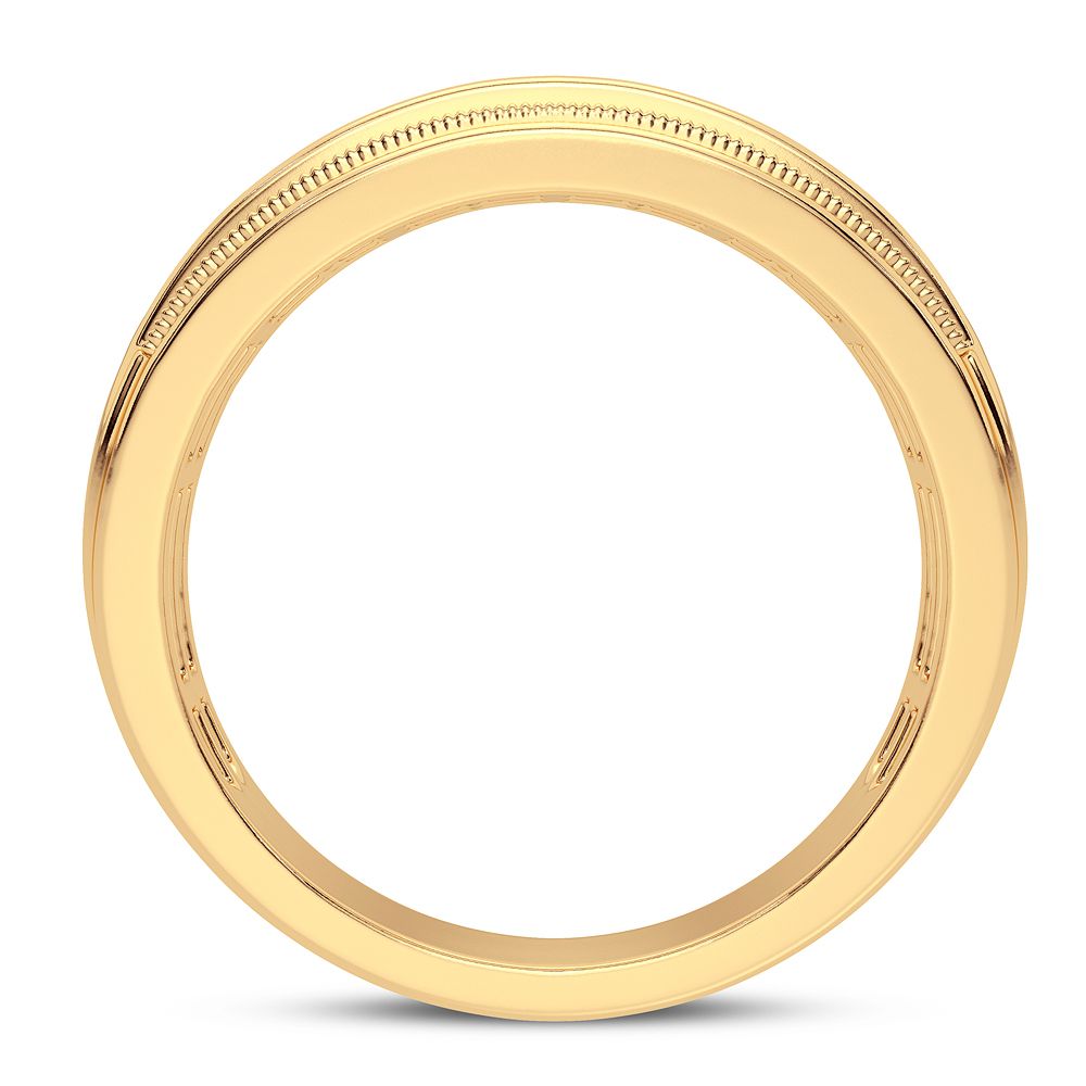 14K Yellow Gold Lab Diamond Mens Wedding Band 0.50CT