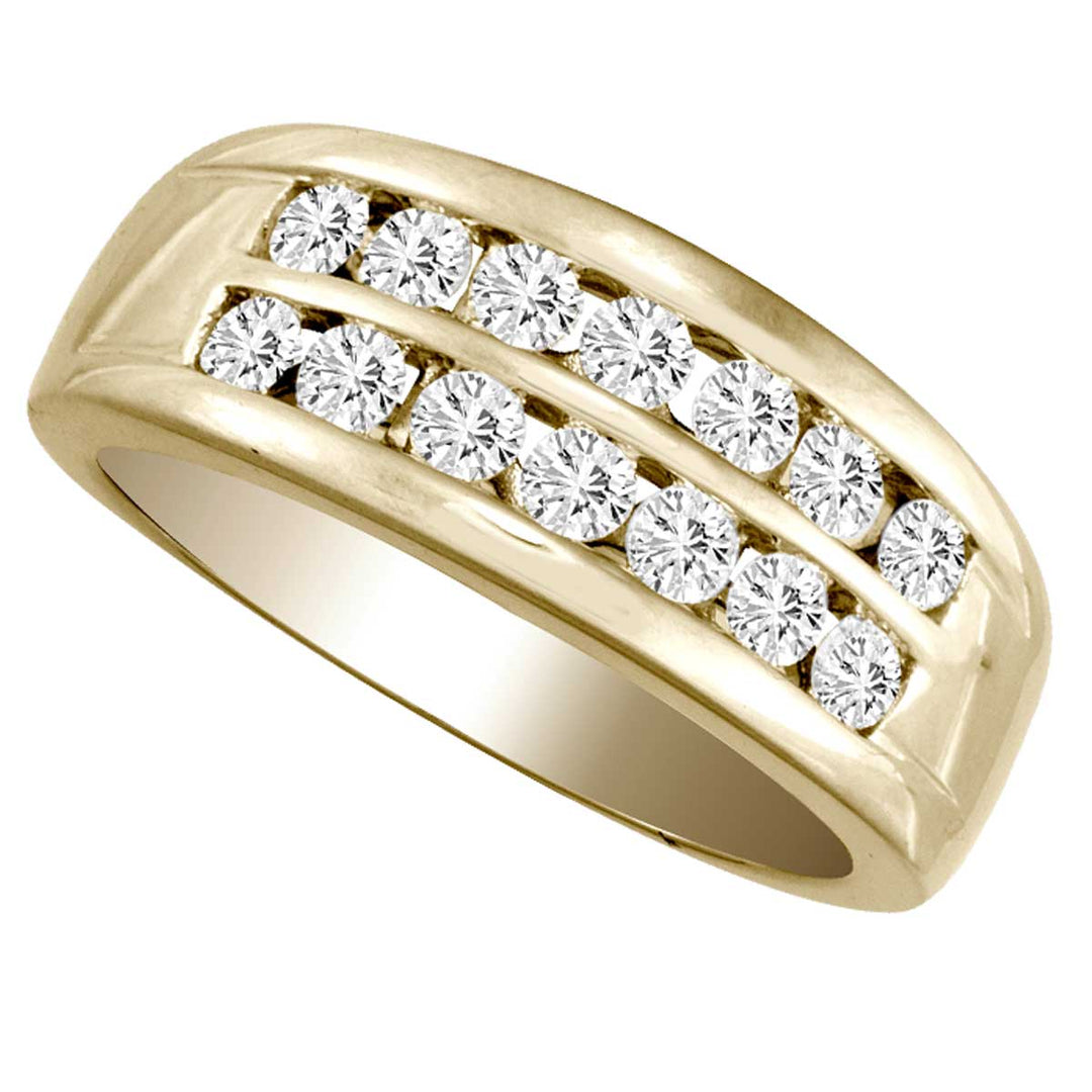 14K Yellow Gold Lab Diamond Mens Statement Ring - 1.03CT