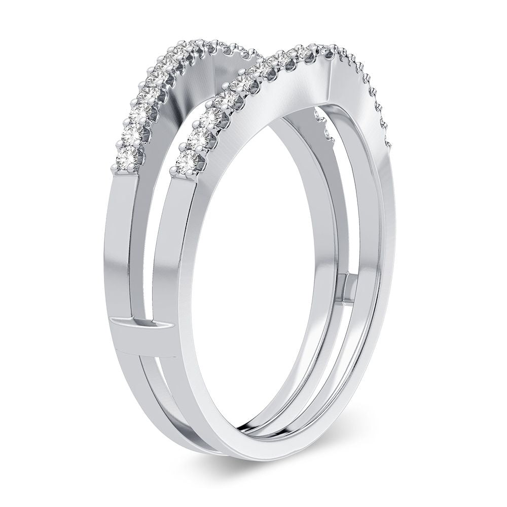 14K White Gold Lab Diamond Ring Guard Enhancer