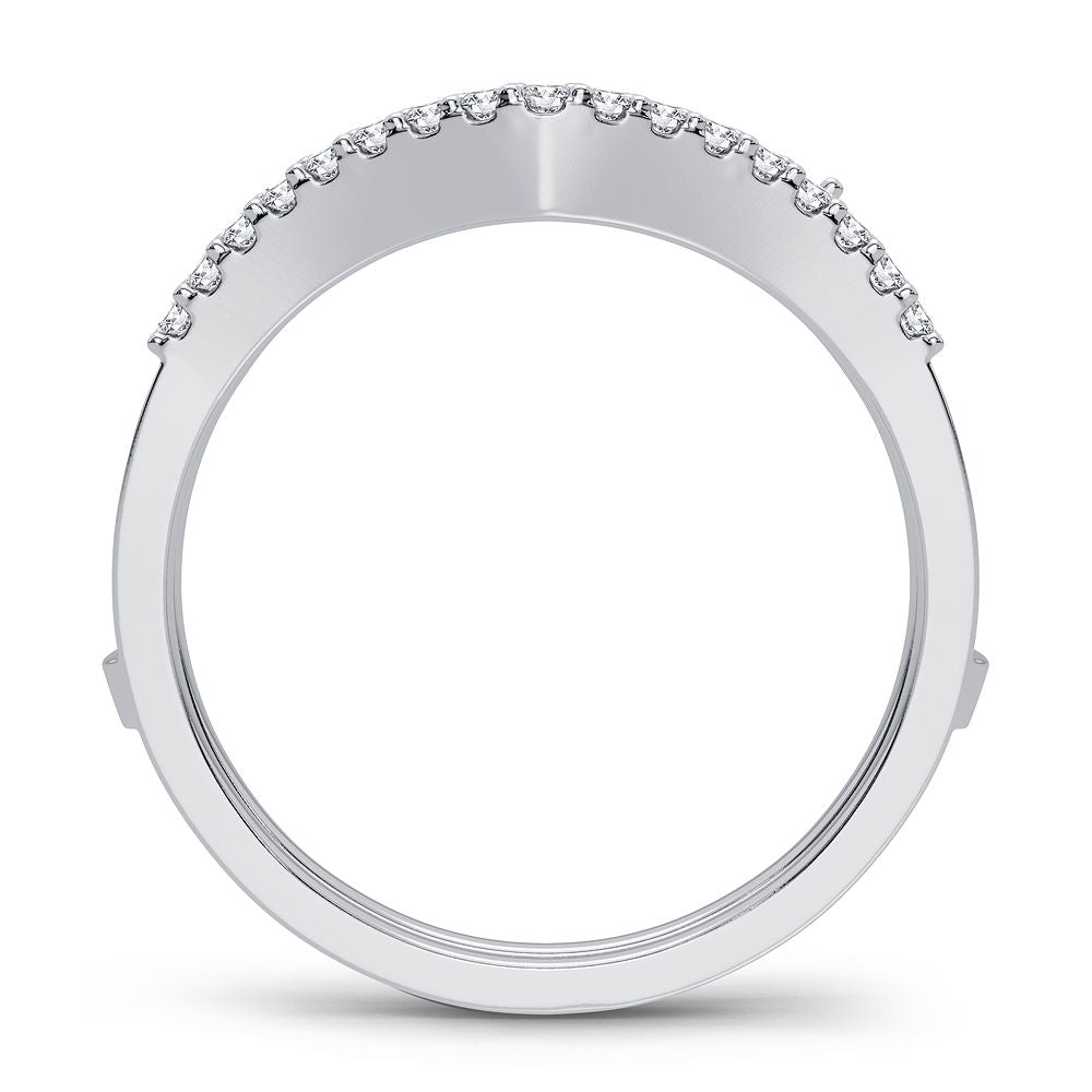 14K White Gold Lab Diamond Ring Guard Enhancer