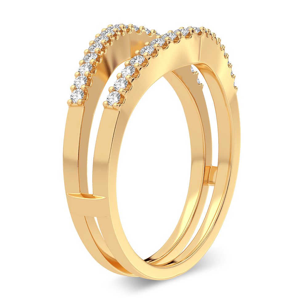 14K Yellow Gold Lab Diamond Ring Guard Enhancer