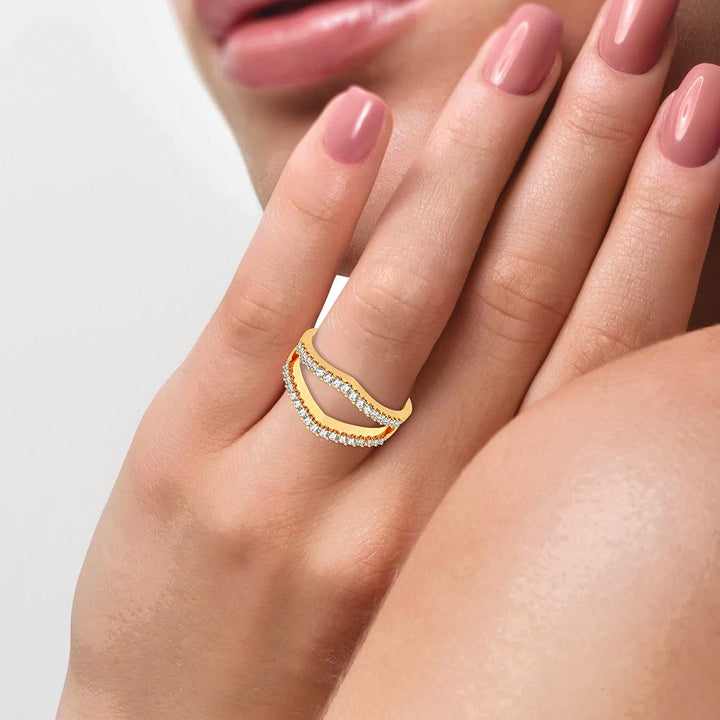 14K Yellow Gold Lab Diamond Ring Guard Enhancer