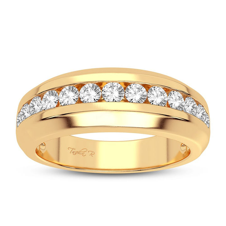 14K Yellow Gold Lab Diamond Mens Wedding Band Brilliance
