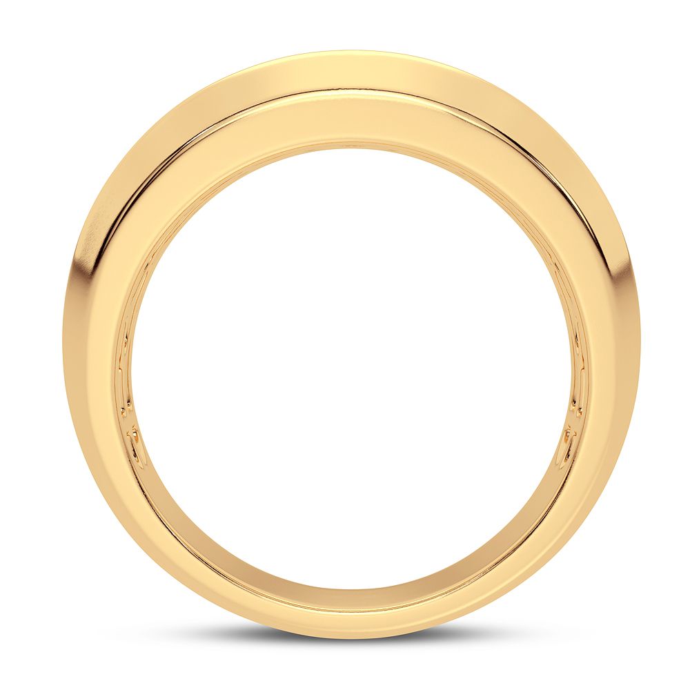 14K Yellow Gold Lab Diamond Mens Wedding Band Brilliance
