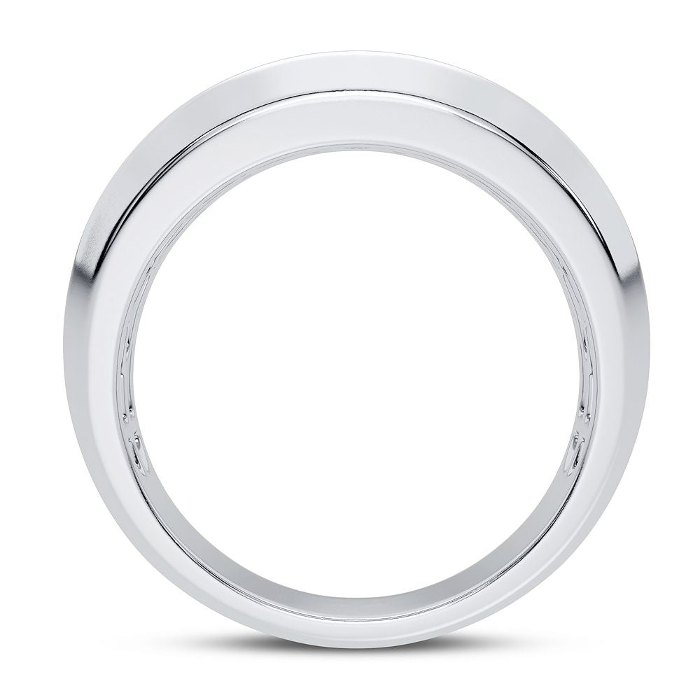 14K White Gold Lab Diamond Mens Wedding Band Brilliance