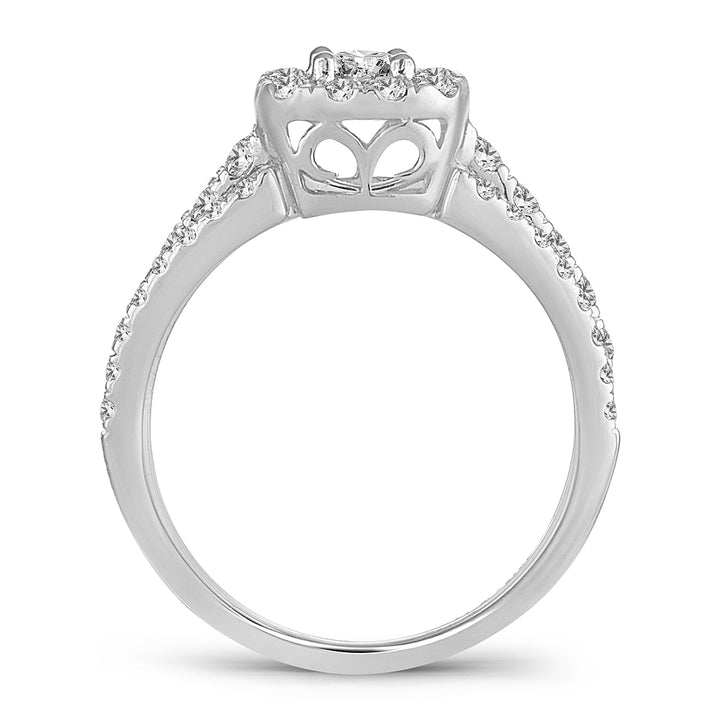 14k White Gold 1CT Lab Diamond Bridal Ring Set