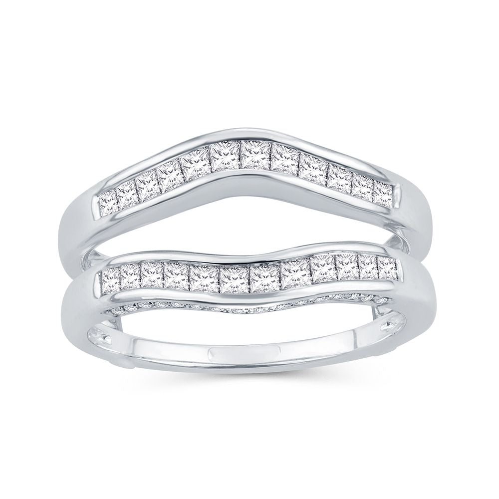 14k White Gold Lab Diamond Ring Guard Enhancer