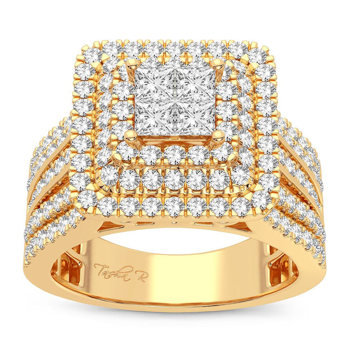 Brilliant 14k Yellow Gold 1.50CT Lab Diamond Engagement Ring