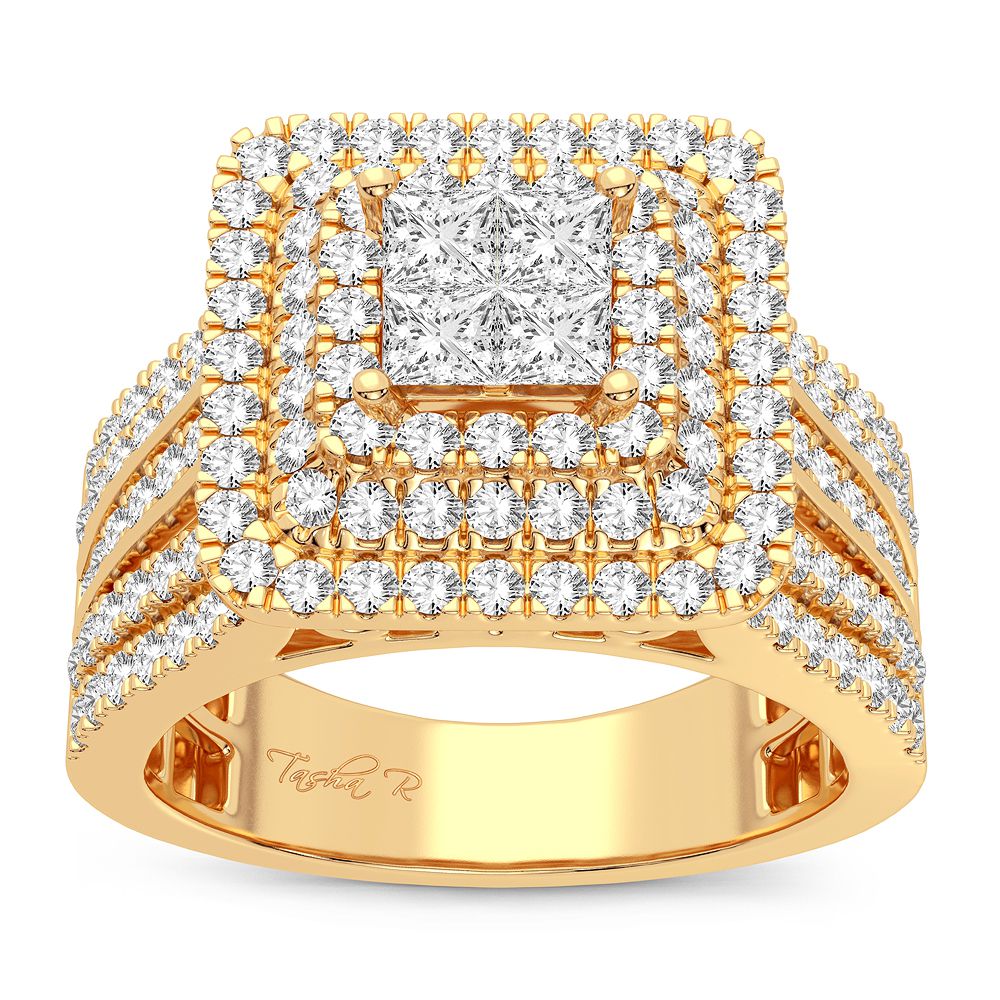 Brilliant 14k Yellow Gold 1.50CT Lab Diamond Engagement Ring