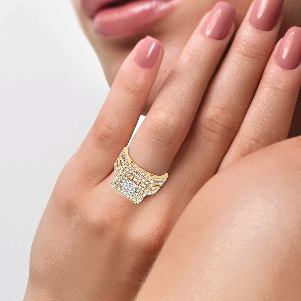 Brilliant 14k Yellow Gold 1.50CT Lab Diamond Engagement Ring