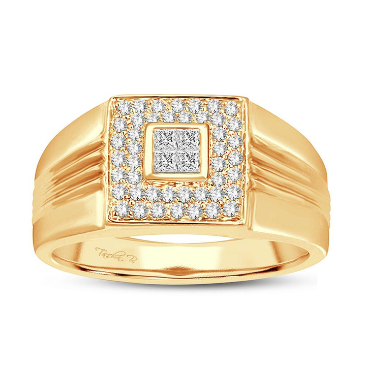 14K Yellow Gold Lab Diamond Mens Wedding Band Brilliance