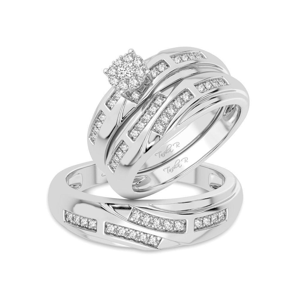 14K 0.25CT Diamond Trio Set