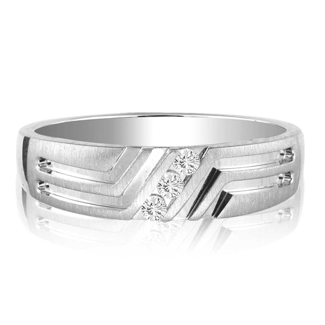 14K Yellow Gold Lab Diamond Mens Wedding Band Ring