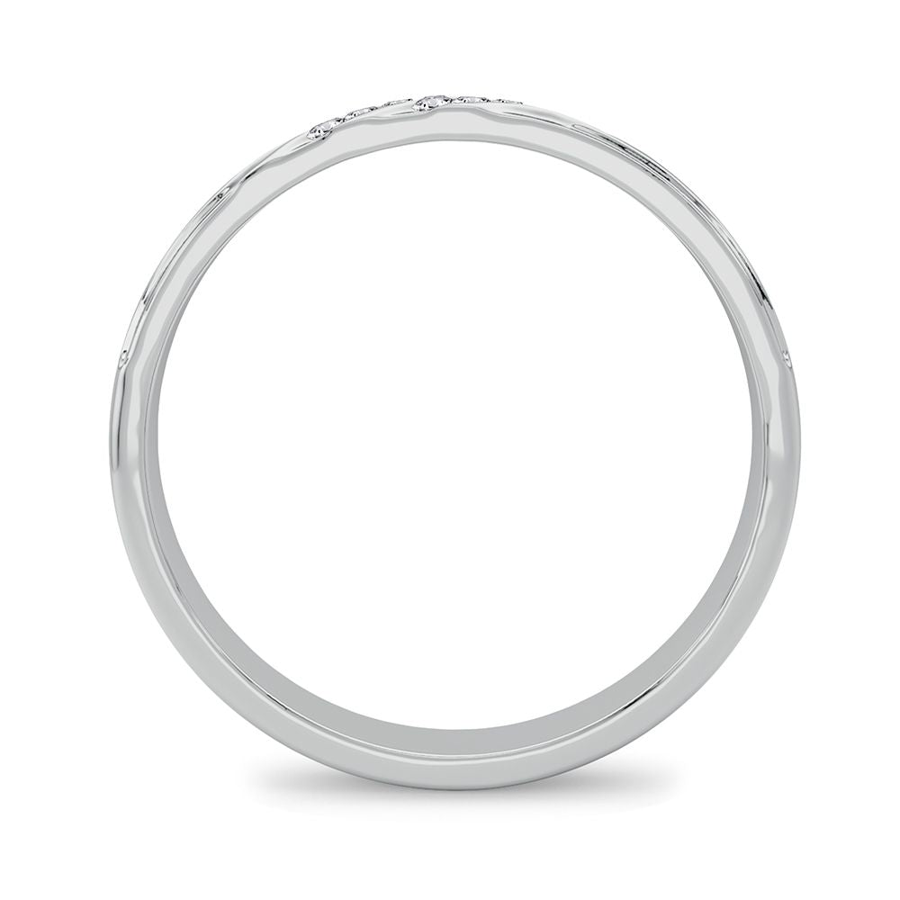 14K White Gold Lab Diamond Mens Wedding Band Ring