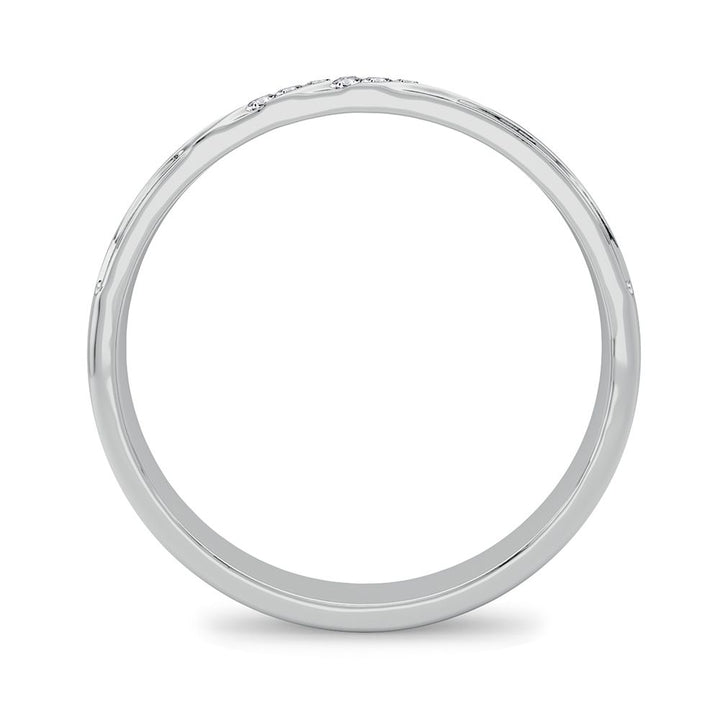 14K White Gold Lab Diamond Mens Wedding Band Ring