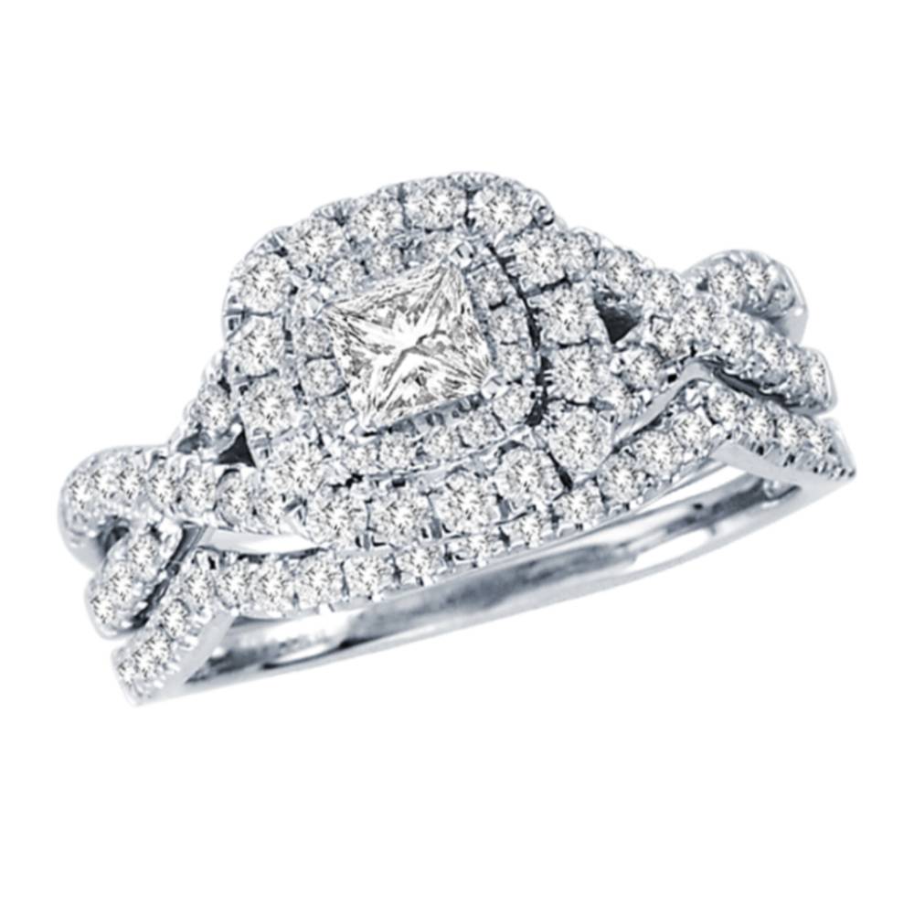 14K White Gold 1.18Ct Bridal Set