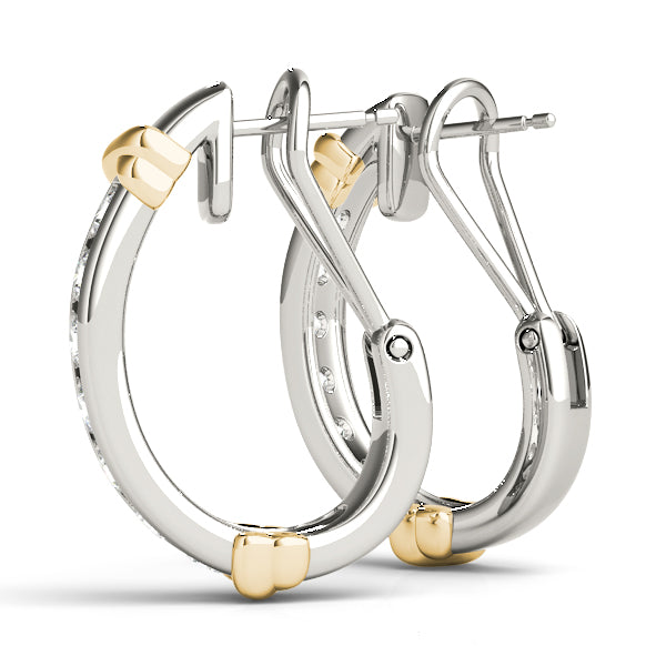 Diamond J-Hoop Earrings in 14K Gold