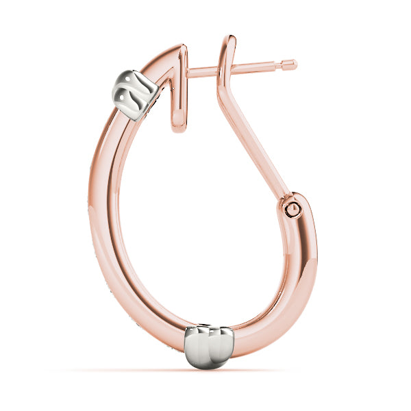 14K Rose Gold Lab Diamond J-Hoop Earrings