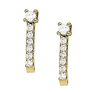 14K Gold Lab Diamond J-Hoop Earrings