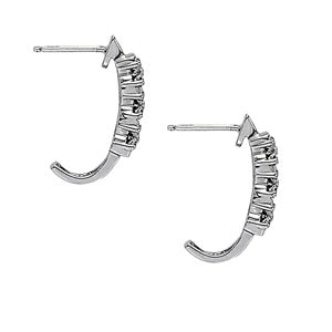 Diamond Lab-Grown 14K J-Hoop Earrings