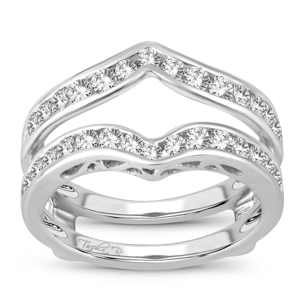 14k White Gold 1CT Lab Diamond Ring Guard Enhancer