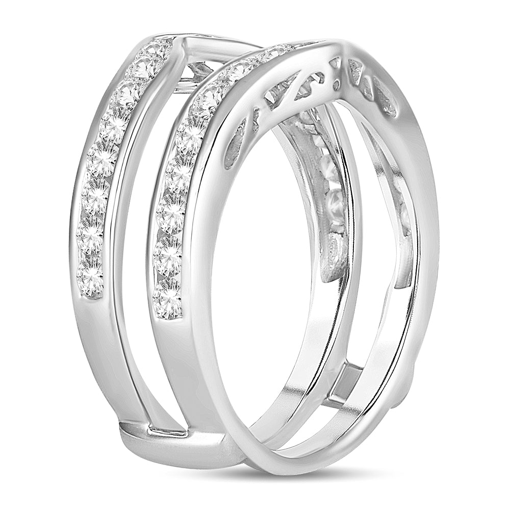 14k White Gold 1CT Lab Diamond Ring Guard Enhancer