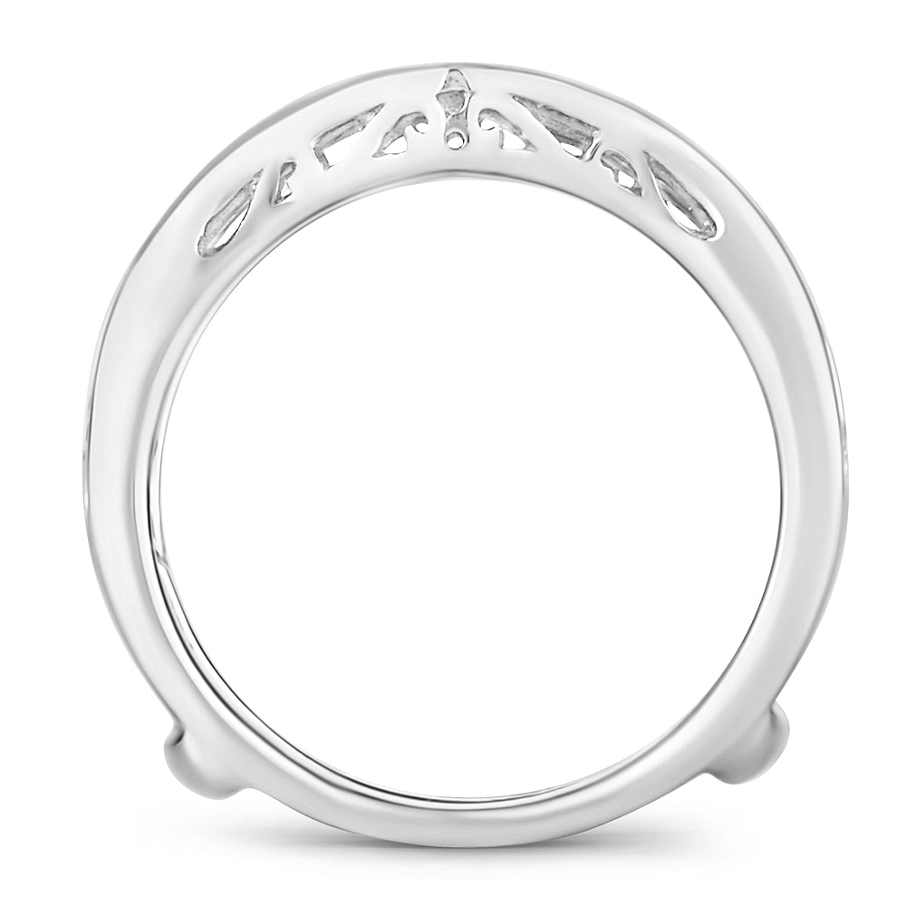 14k White Gold 1CT Lab Diamond Ring Guard Enhancer