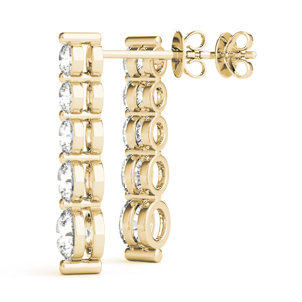 14K Yellow Gold Lab Diamond Journey Earrings