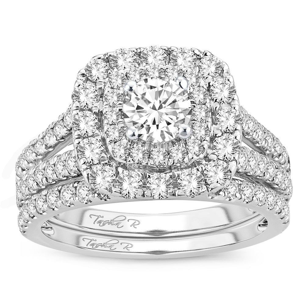 Brilliant 14k White Gold Lab Diamond Bridal Ring 2CT
